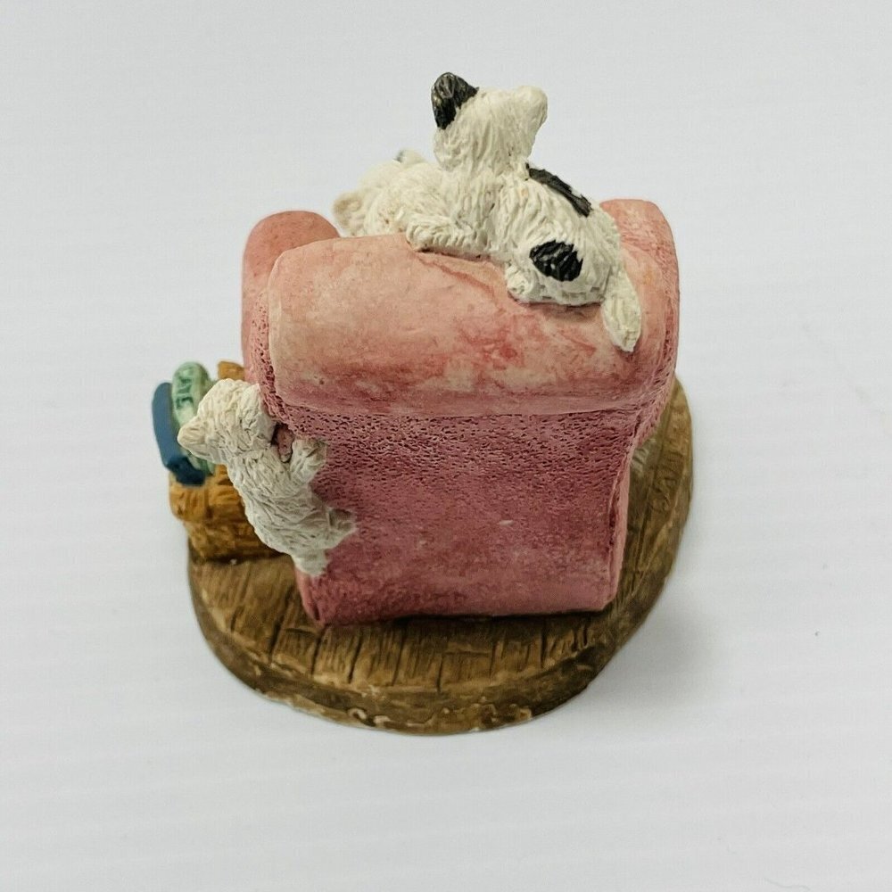 Vintage Stone Critters Family Cat Kitten Kitty Chair Recliner Figurine SC319 USA - Picture 3 of 11